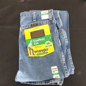New men’s wrangler slim cowboy cut jeans